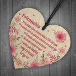 Friendship Best Friend Plaque For Special Friend Wooden Heart