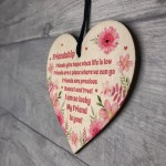 Friendship Best Friend Plaque For Special Friend Wooden Heart