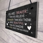 Friendship Sign Hanging Braver Stronger Beautiful Wall Decor 