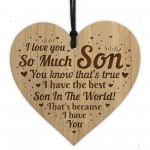 I Love You Son Gift From Dad Mum Engraved Heart Son Birthday 