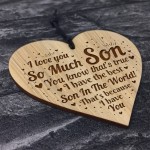 I Love You Son Gift From Dad Mum Engraved Heart Son Birthday 