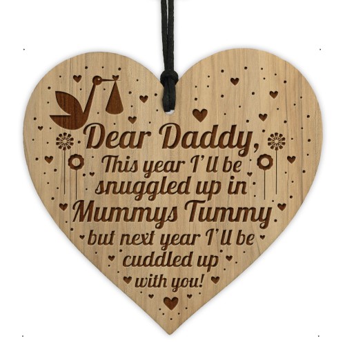 Daddy To Be Sign Baby Shower Gift Engraved Heart Bump Gifts