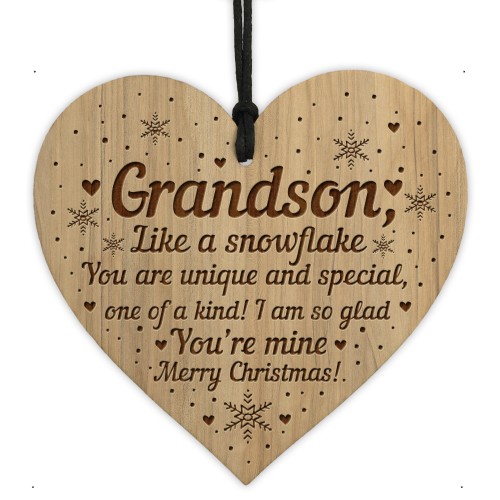 Christmas Gift For Grandson Engraved Heart Grandson Gifts