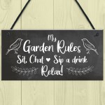 My Garden Rules Sign Shabby Chic Sign Summerhouse Sign Shed