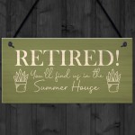 Summerhouse Sign Novelty Retirement Gift Hanging Door Garden