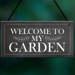 Garden Sign Novelty WELCOME Sign Hanging Plaque Summer House