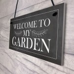 Garden Sign Novelty WELCOME Sign Hanging Plaque Summer House