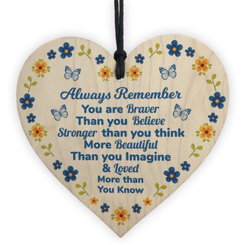 Best Friends Wooden Hanging Heart Inspirational Birthday Gift