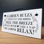 Garden Signs And Plaques For Outside Hanging Wood Sign Rules