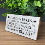 Garden Signs And Plaques For Outside Hanging Wood Sign Rules