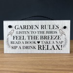 Garden Signs And Plaques For Outside Hanging Wood Sign Rules