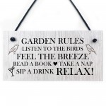 Garden Rules Sign Wood Sign Hanging Shed Sign Gift For Women