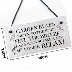 Garden Rules Sign Wood Sign Hanging Shed Sign Gift For Women