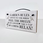 Garden Rules Sign Wood Sign Hanging Shed Sign Gift For Women