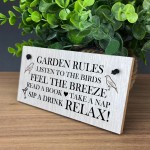 Garden Rules Sign Wood Sign Hanging Shed Sign Gift For Women