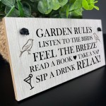 Garden Rules Sign Wood Sign Hanging Shed Sign Gift For Women