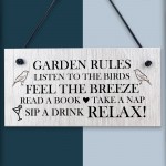 Garden Rules Sign Wood Sign Hanging Shed Sign Gift For Women