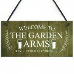 Funny Bar Sign For Garden THE GARDEN ARMS Pub Bar Wall Decor