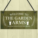 Funny Bar Sign For Garden THE GARDEN ARMS Pub Bar Wall Decor