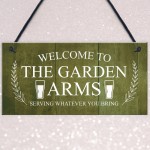 Funny Bar Sign For Garden THE GARDEN ARMS Pub Bar Wall Decor