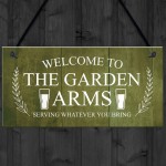 Funny Bar Sign For Garden THE GARDEN ARMS Pub Bar Wall Decor