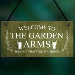 Funny Bar Sign For Garden THE GARDEN ARMS Pub Bar Wall Decor