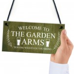 Funny Bar Sign For Garden THE GARDEN ARMS Pub Bar Wall Decor