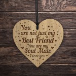Best Friend Soulmate Gifts Wooden Engraved Heart Friendship Gift