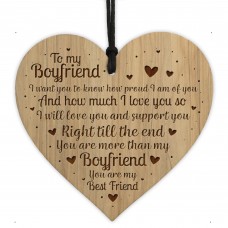 Boyfriend Engraved Wood Heart Gift Idea For Couples Birthday 