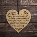 Nan Nanny Ornament Engraved Heart Nan Birthday Gift Card