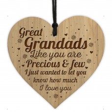 Great Grandad Gift Engraved Heart Ornamenet Grandfather Gifts
