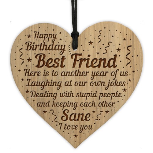 Birthday Gift For Best Friend Engraved Heart Friendship Sign