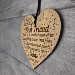 Birthday Gift For Best Friend Engraved Heart Friendship Sign
