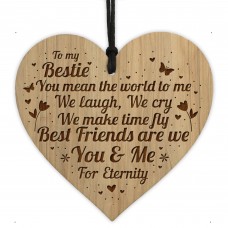 Gift For Bestie Best Friend Engraved Heart Birthday Christmas