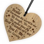 Gift For Bestie Best Friend Engraved Heart Birthday Christmas