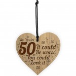 50th Birthday Gift For Men Women Funny Engraved Heart