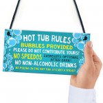 Hot Tub Rules Sign Funny Hot Tub Sign For Garden Gift For Women