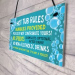 Hot Tub Rules Sign Funny Hot Tub Sign For Garden Gift For Women