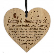 Daddy And Mummy To Be Gifts Engraved Heart From Bump Baby Gift