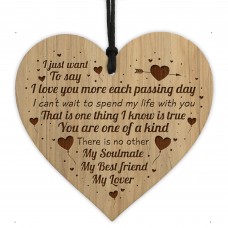 Soulmate Gifts Engraved Heart Anniversary Birthday Christmas
