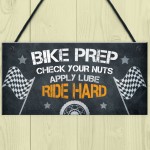 Funny Motorbike Biker Hanging Plaque For Garage Man Cave