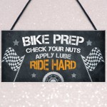 Funny Motorbike Biker Hanging Plaque For Garage Man Cave
