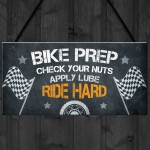 Funny Motorbike Biker Hanging Plaque For Garage Man Cave