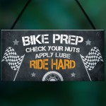 Funny Motorbike Biker Hanging Plaque For Garage Man Cave