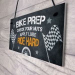 Funny Motorbike Biker Hanging Plaque For Garage Man Cave