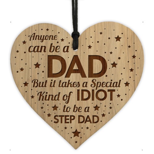 STEP DAD GIFT Engraved Heart Step Dad Birthday Christmas Gift