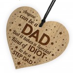 STEP DAD GIFT Engraved Heart Step Dad Birthday Christmas Gift