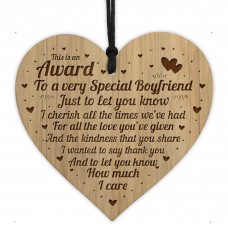 Boyfriend Gift Ideas AWARD Engraved Heart Birthday Christmas