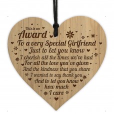 Girlfriend Gift Ideas AWARD Engraved Heart Birthday Christmas