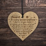 Girlfriend Gift Ideas AWARD Engraved Heart Birthday Christmas